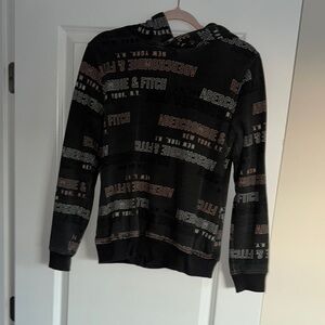 Abercrombie & Fitch Black Textured Hoodie